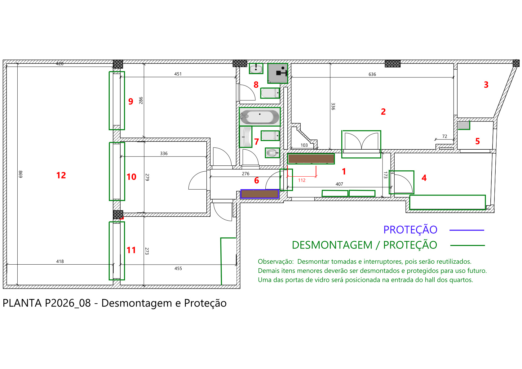 Planta P2026/08-02 — Desmontagem e Proteção